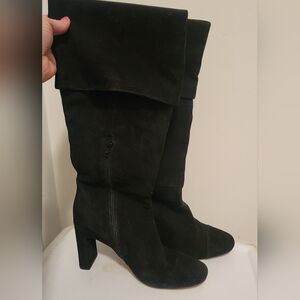 Something Navy black suede boot